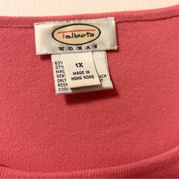 Talbots Shell Sweater Coral Pink Sleeveless Knit Blend Scoop Neck Plus size 1X - Picture 11 of 14